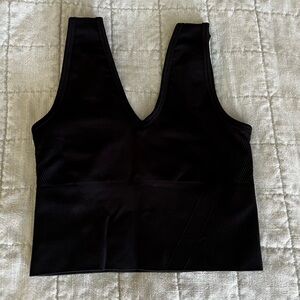 Black Sleeveless V-Neck Top